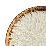 Maxbell Rattan Serving Basket Bamboo Dried Fruit Storage Tray for Bread Fruit Snacks Khaki