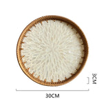 Maxbell Rattan Serving Basket Bamboo Dried Fruit Storage Tray for Bread Fruit Snacks Khaki