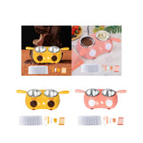 Maxbell Furnace Machine with Double Bowls Electric Chocolate Fondue for Candy Cheese Yellow