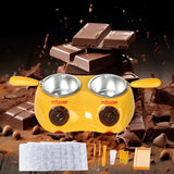 Maxbell Furnace Machine with Double Bowls Electric Chocolate Fondue for Candy Cheese Yellow
