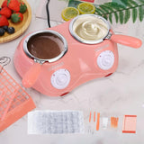 Maxbell Electric Fondue Pot Mini Fondue Candy Maker for Milk Chocolate Cheese Butter pink
