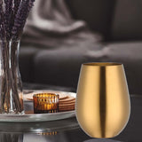 Maxbell Stainless Steel Beer Mug Stemless Cocktail Mug for Bar Drinkware Home Hiking Gold