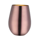 Maxbell Stainless Steel Beer Mug Stemless Cocktail Mug for Bar Drinkware Home Hiking Rose Gold