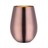 Maxbell Stainless Steel Beer Mug Stemless Cocktail Mug for Bar Drinkware Home Hiking Rose Gold