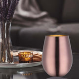 Maxbell Stainless Steel Beer Mug Stemless Cocktail Mug for Bar Drinkware Home Hiking Rose Gold