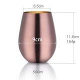 Maxbell Stainless Steel Beer Mug Stemless Cocktail Mug for Bar Drinkware Home Hiking Rose Gold