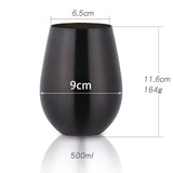 Maxbell Stainless Steel Beer Mug Stemless Cocktail Mug for Bar Drinkware Home Hiking Black