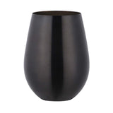 Maxbell Stainless Steel Beer Mug Stemless Cocktail Mug for Bar Drinkware Home Hiking Black