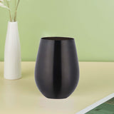 Maxbell Stainless Steel Beer Mug Stemless Cocktail Mug for Bar Drinkware Home Hiking Black