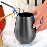 Maxbell Stainless Steel Beer Mug Stemless Cocktail Mug for Bar Drinkware Home Hiking Black