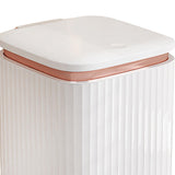 Maxbell Bathroom Trash Can with Foot Pedal and Press Type Lid for Study Laundry Room White   9L