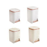 Maxbell Bathroom Trash Can with Foot Pedal and Press Type Lid for Study Laundry Room White   9L