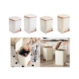 Maxbell Bathroom Trash Can with Foot Pedal and Press Type Lid for Study Laundry Room White   9L
