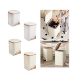 Maxbell Bathroom Trash Can with Foot Pedal and Press Type Lid for Study Laundry Room White   9L