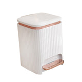 Maxbell Bathroom Trash Can with Foot Pedal and Press Type Lid for Study Laundry Room White   9L