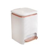 Maxbell Bathroom Trash Can with Foot Pedal and Press Type Lid for Study Laundry Room White   9L