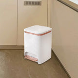 Maxbell Bathroom Trash Can with Foot Pedal and Press Type Lid for Study Laundry Room White   9L