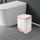 Maxbell Bathroom Trash Can with Foot Pedal and Press Type Lid for Study Laundry Room White   9L