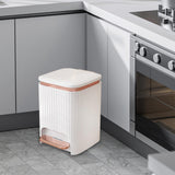 Maxbell Bathroom Trash Can with Foot Pedal and Press Type Lid for Study Laundry Room White   9L