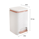 Maxbell Bathroom Trash Can with Foot Pedal and Press Type Lid for Study Laundry Room White 12l