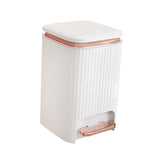 Maxbell Bathroom Trash Can with Foot Pedal and Press Type Lid for Study Laundry Room White 12l