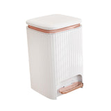 Maxbell Bathroom Trash Can with Foot Pedal and Press Type Lid for Study Laundry Room White 12l