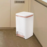 Maxbell Bathroom Trash Can with Foot Pedal and Press Type Lid for Study Laundry Room White 12l