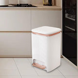 Maxbell Bathroom Trash Can with Foot Pedal and Press Type Lid for Study Laundry Room White 12l