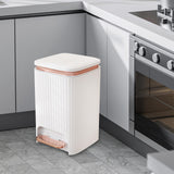 Maxbell Bathroom Trash Can with Foot Pedal and Press Type Lid for Study Laundry Room White 12l