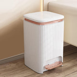 Maxbell Bathroom Trash Can with Foot Pedal and Press Type Lid for Study Laundry Room White 12l