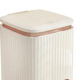 Maxbell Bathroom Trash Can with Foot Pedal and Press Type Lid for Study Laundry Room Milky White 9L