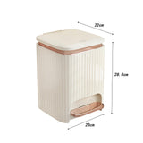 Maxbell Bathroom Trash Can with Foot Pedal and Press Type Lid for Study Laundry Room Milky White 9L