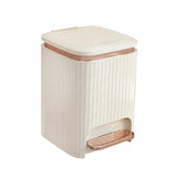 Maxbell Bathroom Trash Can with Foot Pedal and Press Type Lid for Study Laundry Room Milky White 9L