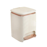 Maxbell Bathroom Trash Can with Foot Pedal and Press Type Lid for Study Laundry Room Milky White 9L