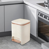 Maxbell Bathroom Trash Can with Foot Pedal and Press Type Lid for Study Laundry Room Milky White 9L