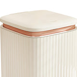 Maxbell Bathroom Trash Can with Foot Pedal and Press Type Lid for Study Laundry Room Milky White 12L