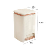 Maxbell Bathroom Trash Can with Foot Pedal and Press Type Lid for Study Laundry Room Milky White 12L