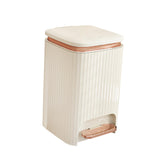 Maxbell Bathroom Trash Can with Foot Pedal and Press Type Lid for Study Laundry Room Milky White 12L