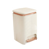 Maxbell Bathroom Trash Can with Foot Pedal and Press Type Lid for Study Laundry Room Milky White 12L