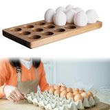 Maxbell Egg Holder Deviled Egg Rustic Premium Egg Container Reusable Wooden Egg Tray