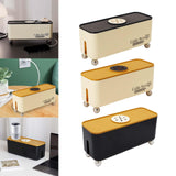 Maxbell Power Strip Box Desktop with Holes Cord Box Hider for Home Adapters USB Hubs Black Lid