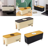 Maxbell Power Strip Box Desktop with Holes Cord Box Hider for Home Adapters USB Hubs Black Lid