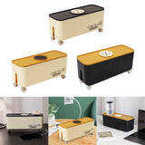 Maxbell Power Strip Box Desktop with Holes Cord Box Hider for Home Adapters USB Hubs Black Lid