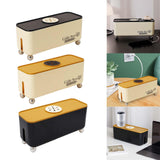 Maxbell Power Strip Box Desktop with Holes Cord Box Hider for Home Adapters USB Hubs Black Lid