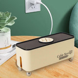 Maxbell Power Strip Box Desktop with Holes Cord Box Hider for Home Adapters USB Hubs Black Lid