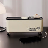 Maxbell Power Strip Box Desktop with Holes Cord Box Hider for Home Adapters USB Hubs Black Lid