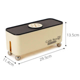 Maxbell Power Strip Box Desktop with Holes Cord Box Hider for Home Adapters USB Hubs Black Lid