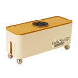 Maxbell Power Strip Box Desktop with Holes Cord Box Hider for Home Adapters USB Hubs Orange Lid