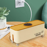 Maxbell Power Strip Box Desktop with Holes Cord Box Hider for Home Adapters USB Hubs Orange Lid