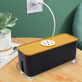 Maxbell Power Strip Box Desktop with Holes Cord Box Hider for Home Adapters USB Hubs Black